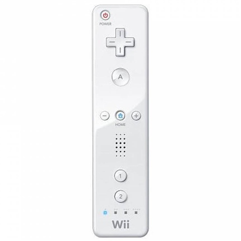 WII: CONTROLLER - NINTENDO - WIIMOTE - WHITE - NO PLUS - NO BATTERY COVER (USED)
